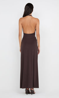 Hire BEC+BRIDGE Tillie Drape Maxi Dress in Dark Chocolate Brown
