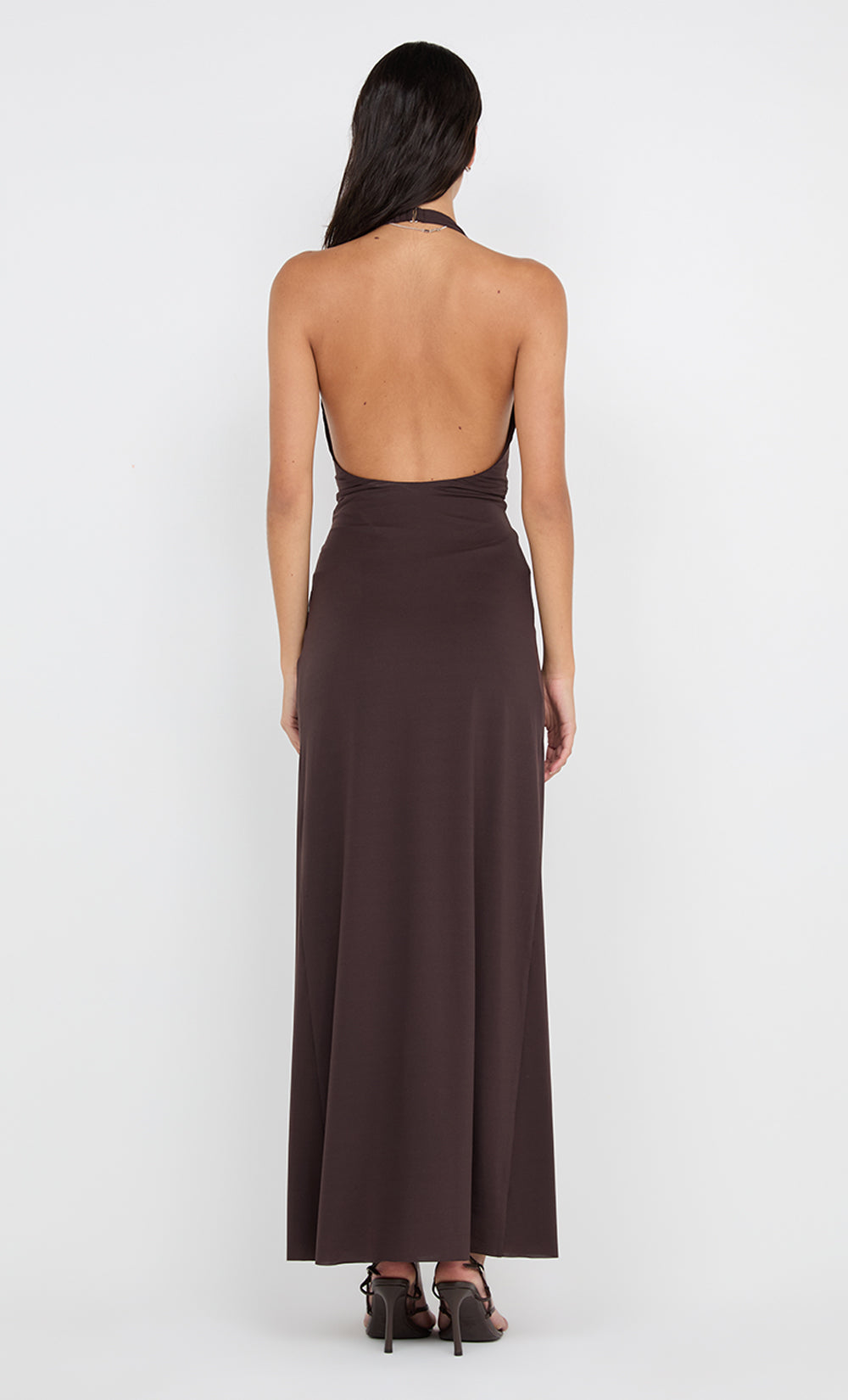 Hire BEC+BRIDGE Tillie Drape Maxi Dress in Dark Chocolate Brown