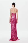 Hire MISHA Sapphire Sequin Maxi Dress in Fuchsia Pink