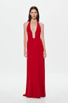 Hire MISHA Jennifer Cupro Maxi Dress in Cherry Red