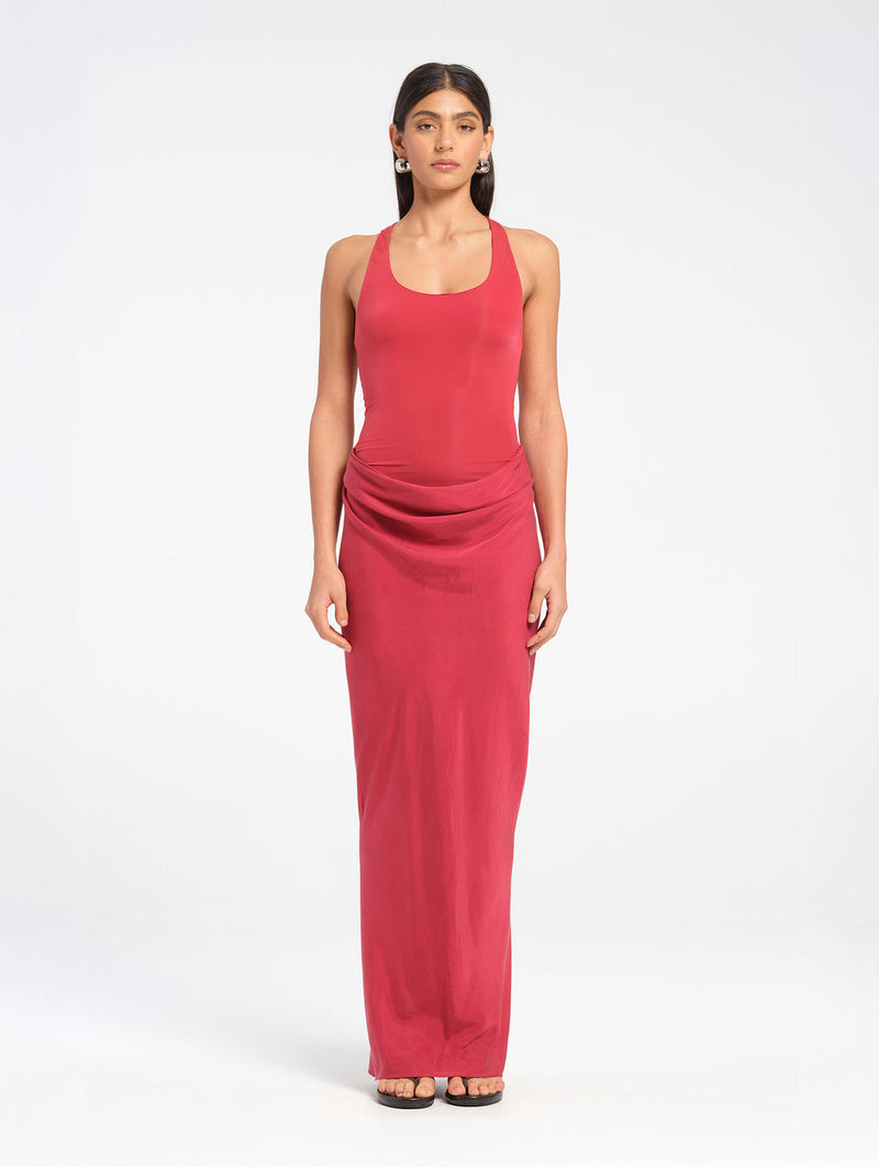 Hire BENNI Jade Maxi Dress in Scarlet Red