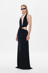 Hire MISHA Devon Cupro Maxi Dress in Black