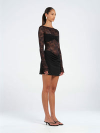 Hire BENNI Oskar Mini Dress in Black Lace