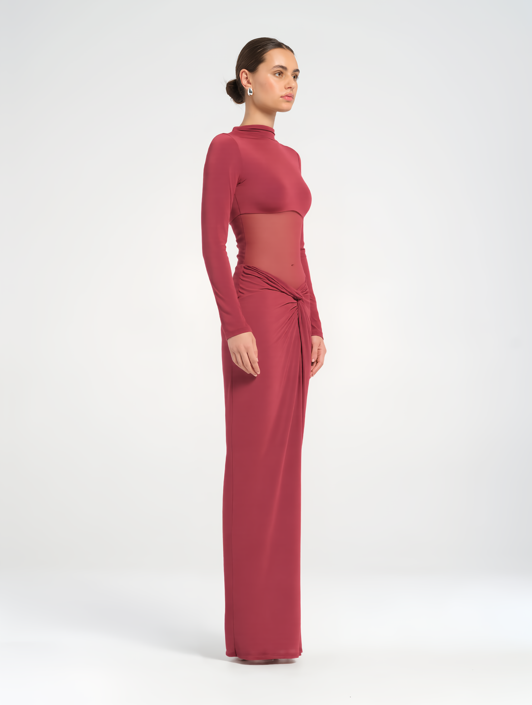 Hire BENNI Dora Maxi Dress in Wine Red