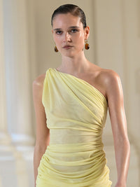 Hire EFFIE KATS Sabine Mini Dress in Lemon Yellow