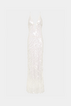 Hire MISHA Sapphire Sequin Maxi Dress in Ivory White