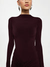 Hire EFFIE KATS Kayson Tia Set Bodysuit and Maxi Skirt in Black Cherry