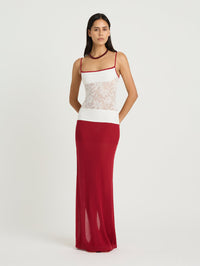 Hire BENNI Alfie Knit Maxi Dress in Red