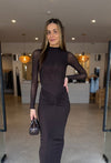 Hire EFFIE KATS Pilar Set Bodysuit and Maxi Skirt in Chocolate Brown