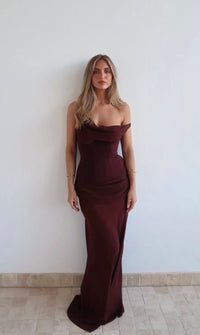 Hire NATALIE ROLT Cadence Gown in Espresso Brown