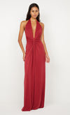 Hire BEC+BRIDGE Susie Plunge Maxi Dress in Cherry Red