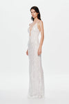 Hire MISHA Sapphire Sequin Maxi Dress in Ivory White