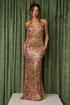 Hire FAIT PAR FOUTCH Liana Dress in Fleur Sequin Gold