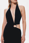 Hire MISHA Devon Cupro Maxi Dress in Black