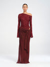 Hire BENNI Nova Maxi Dress in Maroon Red
