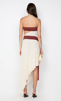 Hire BEC+BRIDGE Ayla Strapless Dress in Rust Butter Cream