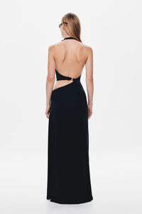 Hire MISHA Devon Cupro Maxi Dress in Black