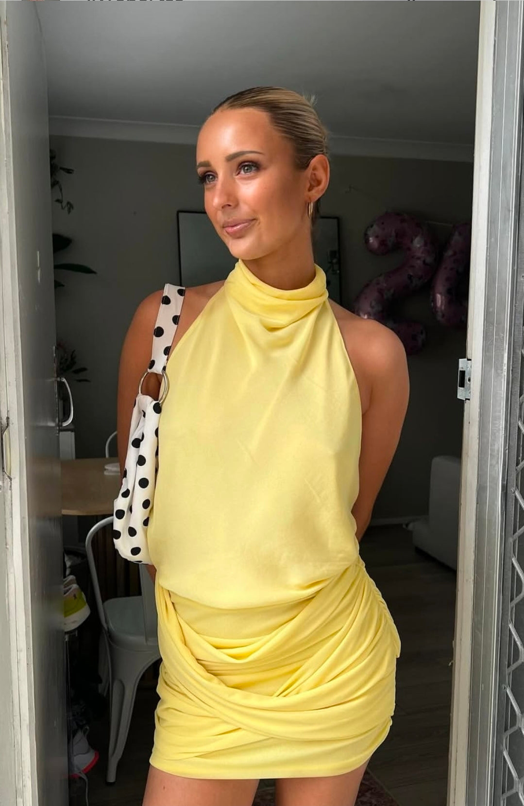 Hire BENNI Maisie Mini Dress in Butter Yellow