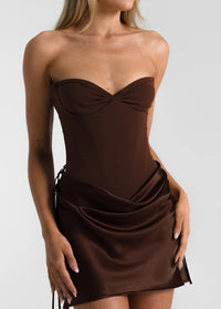 Hire NATALIE ROLT Evelyn Mini Skirt in Espresso Brown (SKIRT ONLY)