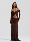 Hire NATALIE ROLT Emily Gown in Espresso Brown