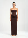 Hire BENNI Petra Maxi Dress in Chocolate Brown