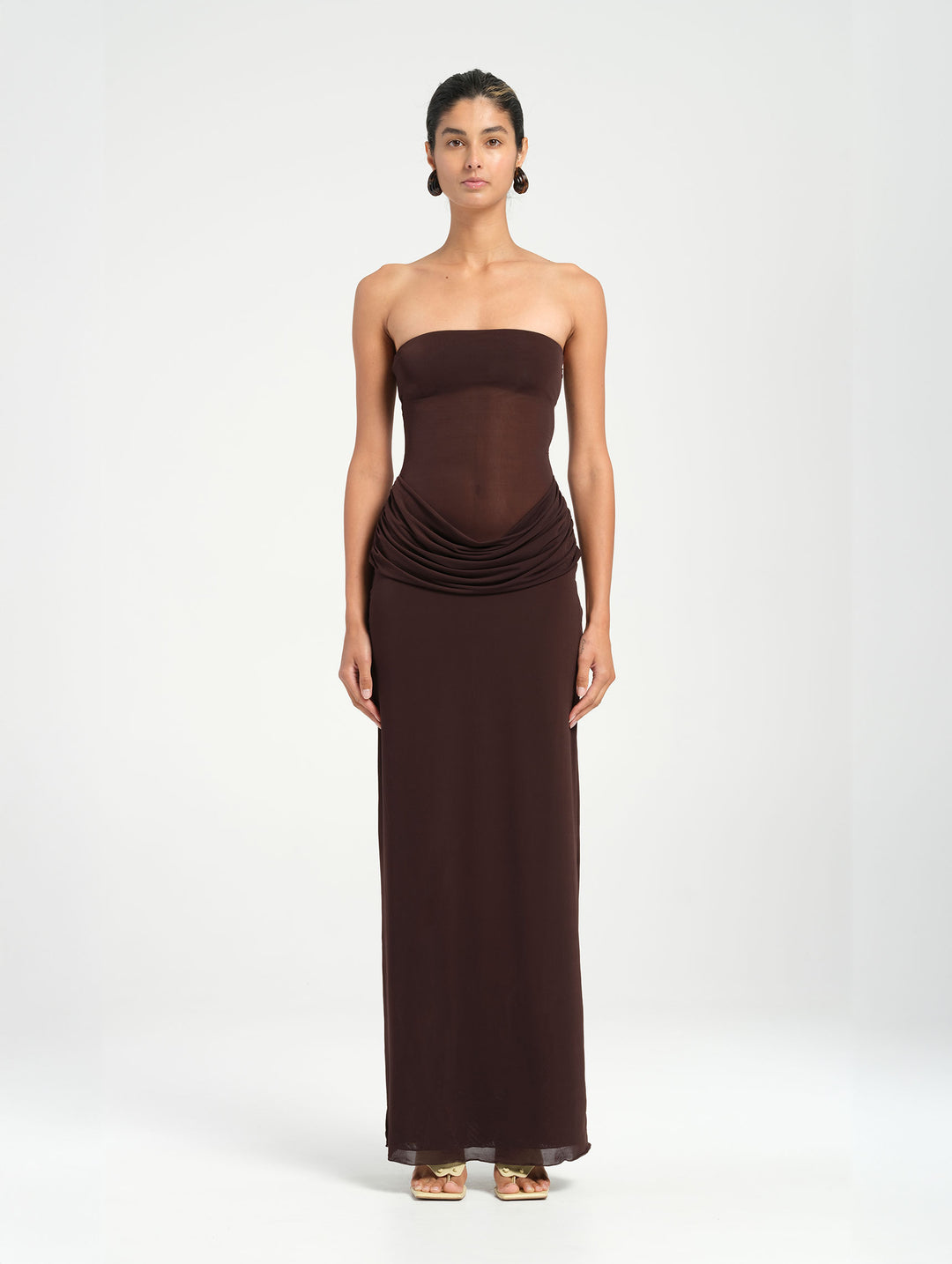 Hire BENNI Petra Maxi Dress in Chocolate Brown
