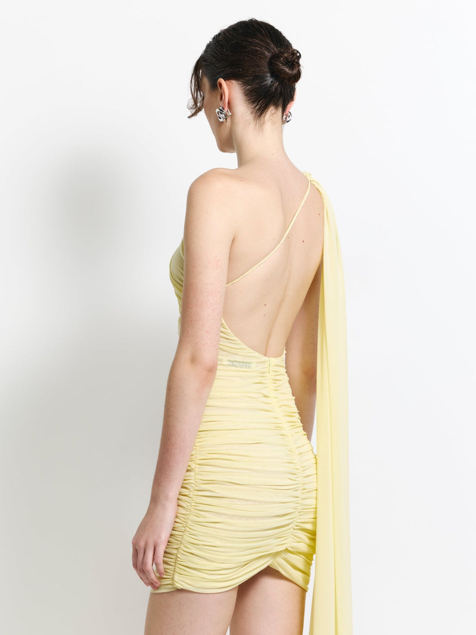 Hire EFFIE KATS Sabine Mini Dress in Lemon Yellow