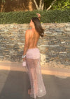 Hire JADED LONDON Stellar Asymmetric Hand Beaded Maxi Dress in Pink