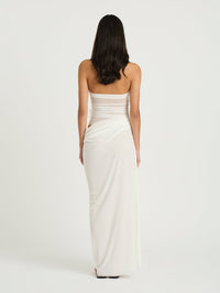 Hire BENNI Gina Florence Maxi Dress in Marshmallow White