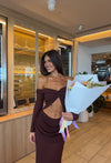 Hire NATALIE ROLT Emily Gown in Espresso Brown