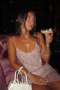 Hire JADED LONDON Stellar Asymmetric Hand Beaded Maxi Dress in Pink