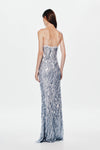 Hire MISHA Sapphire Sequin Maxi Dress in Dove Grey