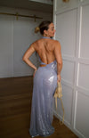 Hire MISHA Devon Sequin Maxi Dress in Cloud Blue