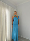 Hire BY NICOLA Fiesta Off Shoulder Dress in Bleu Blue