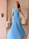 Hire BY NICOLA Fiesta Off Shoulder Dress in Bleu Blue