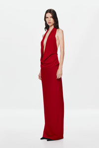 Hire MISHA Vanessa Jersey Maxi Dress in Cherry Red