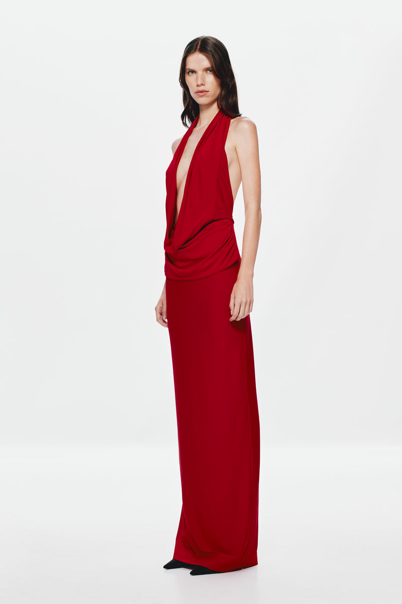 Hire MISHA Vanessa Jersey Maxi Dress in Cherry Red