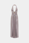 Hire MISHA Jennifer Cupro Maxi Dress in Foil Jersey Cinder