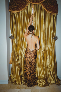 Hire JANTHEE Mona Dress in Leopard Sheer