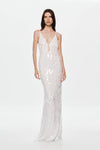 Hire MISHA Sapphire Sequin Maxi Dress in Ivory White