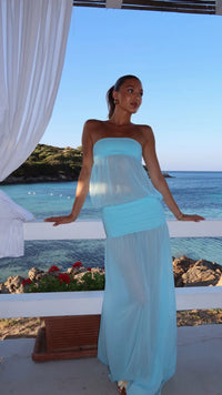 Hire ANCE GRIA Romeo Gown Dress in Aqua Blue