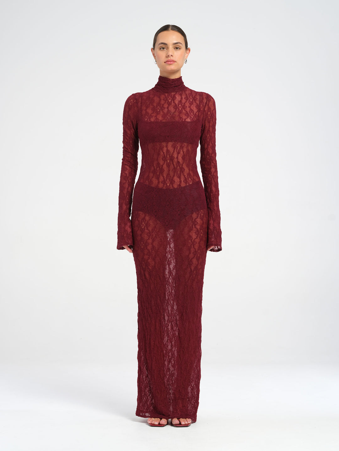 Hire BENNI Dante Maxi Dress in Maroon Red