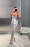 Hire ELIYA THE LABEL Gia Gown in Silver Sequin