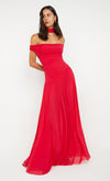 Hire BEC+BRIDGE Deija Offshoulder Maxi Dress in Strawberry Red