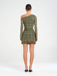 Hire BENNI Clueless Vibes Mini Dress in Green Check