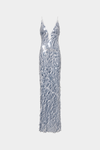Hire MISHA Sapphire Sequin Maxi Dress in Dove Grey