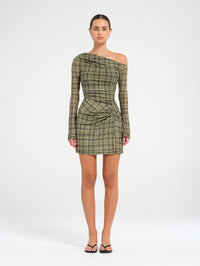 Hire BENNI Clueless Vibes Mini Dress in Green Check