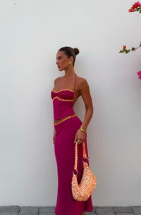 Hire I AM DELILAH. Jemima SET Maxi Skirt and Halter Top in Wine Red