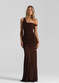 Hire NATALIE ROLT Cadence Gown in Espresso Brown