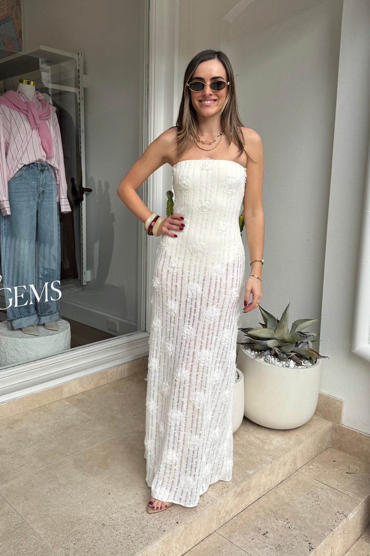 Hire BEC+BRIDGE Amelie Strapless Dress in Ivory